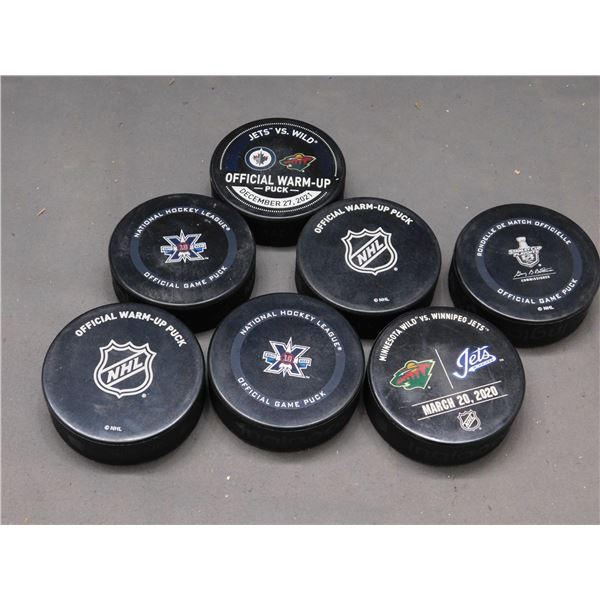 7 Official Warm Up Game Pucks Wpg Jets
