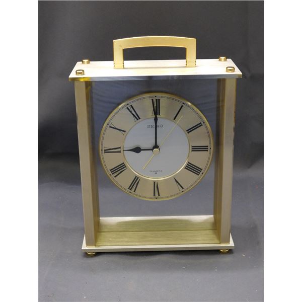Vintage Seiko Quartz Working Mantle Clock / Carriage Clock
