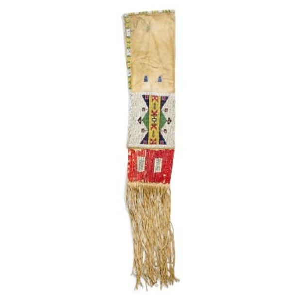 19th C. Sioux Beaded & Quilled Tobacco Pipe Bag