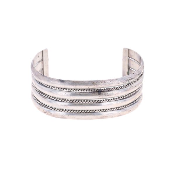 Navajo Nora Tahe Four Band Sterling Cuff Bracelet