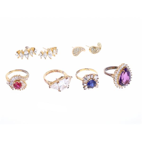 Fashion Jewelry Amethyst, Topaz, Ruby Ring/Earring