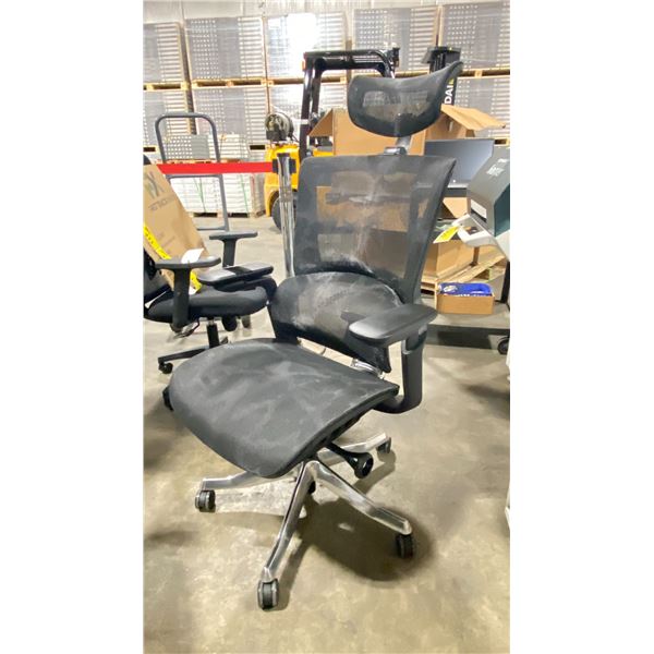 FAST TRACK IMPEX HE1001 BLACK MESH HIGH BACK ADJUSTABLE TASK CHAIR *IN BOX*