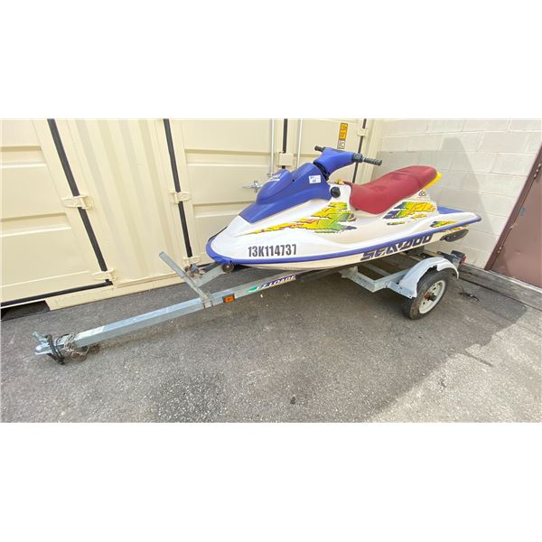 1997 EZLOADER TRAILER VIN 1ZEABJCA0VA028579, 1997 SEADOO GSI, WHITE, VIN ZZN30052J6975622