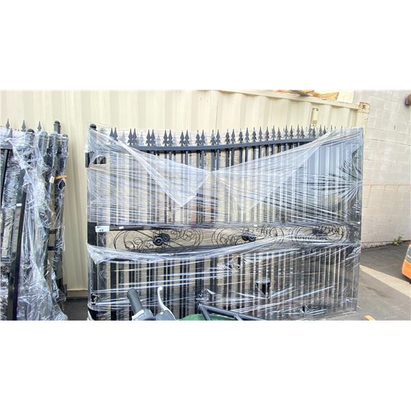 METAL GATE WITH DESIGN IN CENTER 91"H TO CENTER ( LEFT & RIGHT SIDE )