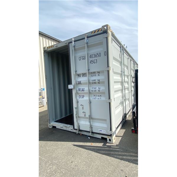 40' HC, 52,910 MAX CAPACITY INDUSTRIAL TRANSPORT CONTAINER WITH 4 DUAL SWING SIDE DOORS