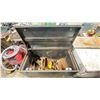 Image 2 : METAL JOBSITE TOOLBOX WITH ASSORTED CONTENTS INCLUDED