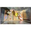 Image 3 : METAL JOBSITE TOOLBOX WITH ASSORTED CONTENTS INCLUDED