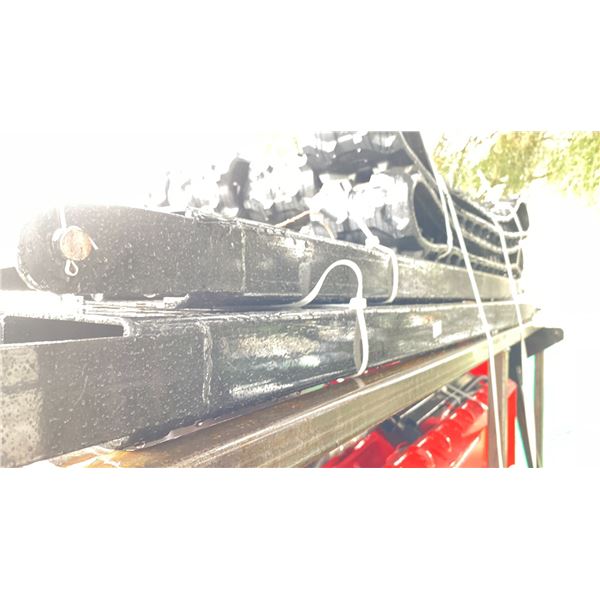 PAIR OF BLACK METAL INDUSTRIAL 6' FORKLIFT FORK EXTENSIONS