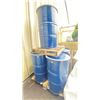 Image 1 : PALLET OF 5 BLUE METAL STORAGE BARRELS WITH LIDS / LOCKING RINGS