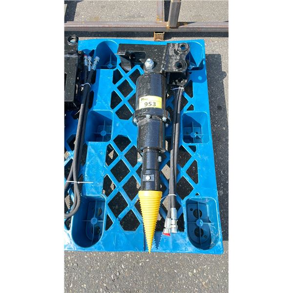 BLACK / YELLOW INDUSTRIAL SINGLE MINI EXCAVATOR HYDRAULIC BORING ATTACHMENT