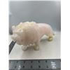 Image 2 : 10 INCH HAND CARVED PINK CALCITE LION