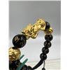 Image 2 : BRAND NEW FENG SHUI BLACK OBSIDISN WITH SAGIN PIXIU BRACELET
