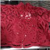 Image 3 : Dark Red Net and Lacy Blouse with full umbrella sleeves Size M