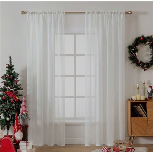 White Aesthetic Curtains 2 pieces