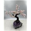 Image 1 : 8 X 8 INCH  ROSE QUARTZ GEM CRYSTAL TREE WITH AMETHYST BASE HANDMADE