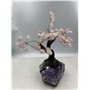 Image 2 : 8 X 8 INCH  ROSE QUARTZ GEM CRYSTAL TREE WITH AMETHYST BASE HANDMADE