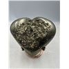 Image 5 : 4 X 3.5 INCH  PYRITE CLUSTER HEART