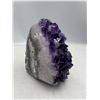 Image 2 : 4.5 X3.6 INCH POLISHED AMETHYST GEODE WITH AGATE FORMATION ON SIDES