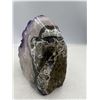 Image 6 : 4.5 X3.6 INCH POLISHED AMETHYST GEODE WITH AGATE FORMATION ON SIDES