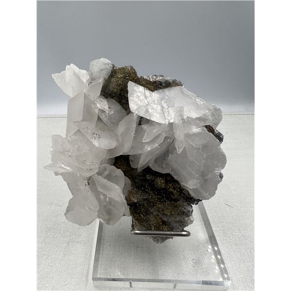 4.5 X 3.7 CALCITE PYRITE CHIP FORMATION SPECIMEN