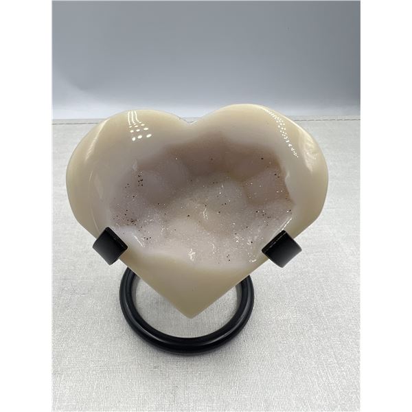 2.95 INCH DRUZY MILKY AGATE HEART