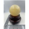 Image 1 : 87.3 MM HONEY CALCITE SPHERE WITH STAND