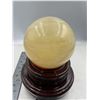 Image 2 : 87.3 MM HONEY CALCITE SPHERE WITH STAND