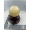 Image 3 : 87.3 MM HONEY CALCITE SPHERE WITH STAND
