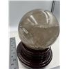 Image 6 : 95.0 MM SMOKY QUARTZ SPHERE WITH INCULSION  HIGH GRADE