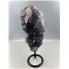 Image 2 : 8 X 3.3 INCH AMETHYST CLUSTER WITH CALCITE POINTS