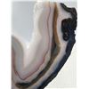 Image 8 : 10 INCH PINK AND BLACK UNQUIE NATURAL FORMATION AGATE SLICE