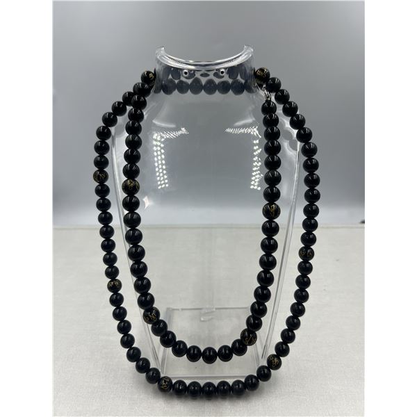 BRAND NEW 10 MM BLACK TOURMALINE  NECKLACE 108 BEADS