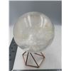 Image 1 : 75 MM LARGE CLEAR QUARTZ SPHERE WITH YELLOW INCULSION