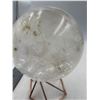 Image 7 : 75 MM LARGE CLEAR QUARTZ SPHERE WITH YELLOW INCULSION