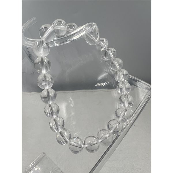 BRAND NEW 8 MM  CLEAR QUARTZ   BRACELET ELASTIC