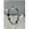 Image 1 : BRAND NEW 8 MM PURPLE AND GREEN FLUORITE  BRACELET ELASTIC
