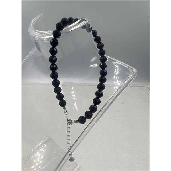 BRAND NEW 6 MM  FACETED BLACK TOURMALINE BRACELET