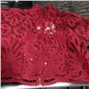 Image 3 : Dark Red Net and Lacy Blouse with full umbrella sleeves Size M
