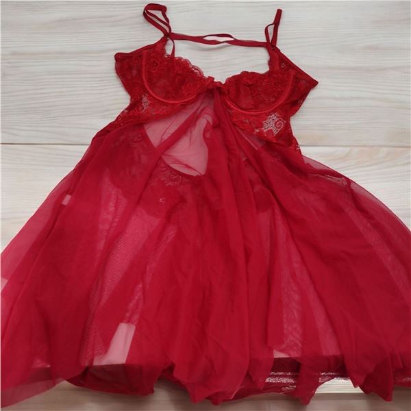 Red Lacy lingerie with panty Size M