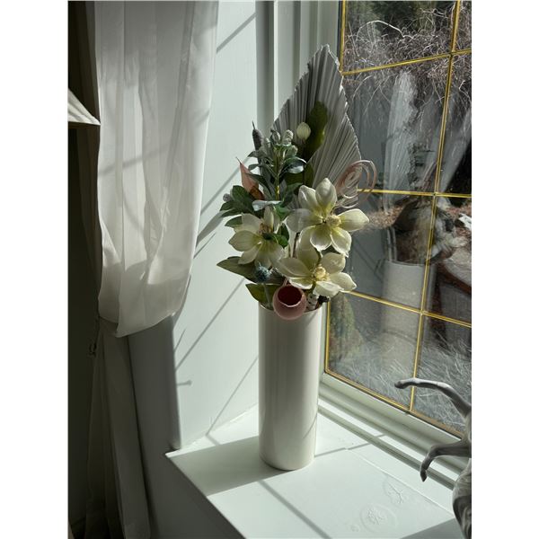 Vase and artificial flowers