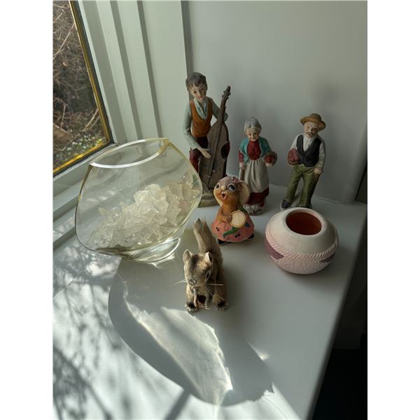 Pottery figures , paneling , and other collectibles
