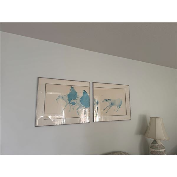 Carol Grigg Framed Lithograph BRINGING HEJIRA HOME Native American Horse