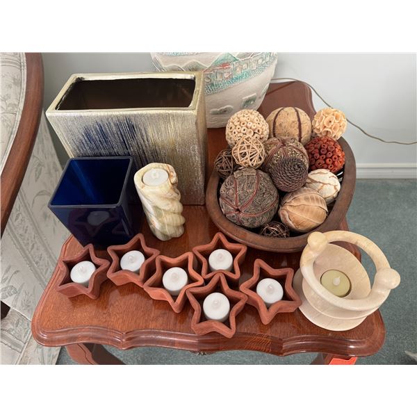 Candles, home, decor, vases, etc.