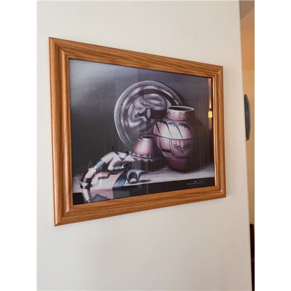 Sand Art Painting Signed "Olio