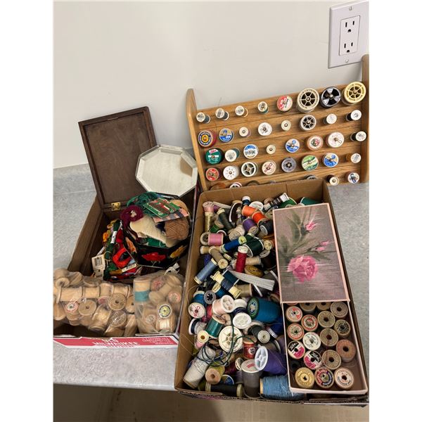 Thread and wooden thread spools