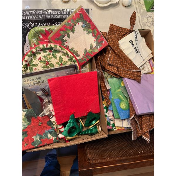Assorted napkins, etc.