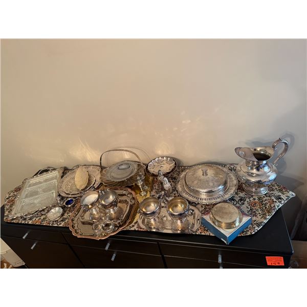 Silver plate, serving dishes, etc.