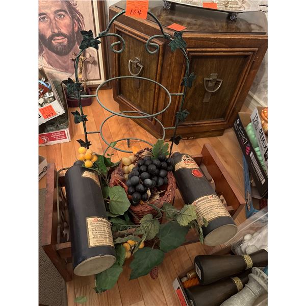 Serving dish, stand, and wine stand with decor