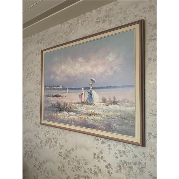 J Miller oil on canvas measures 52" x 40"