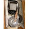 Image 1 : Baking pan roaster and  rolling pin, etc.